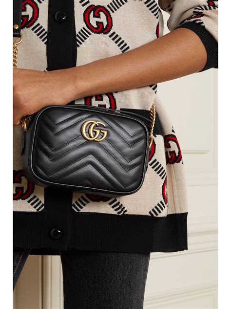 gucci black camera bag|Gucci marmont bag small black.